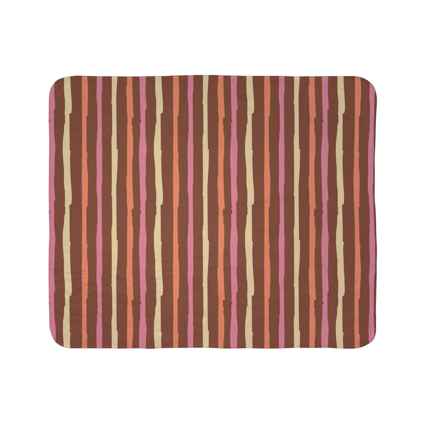 Autumn Fall Halloween Candy Corn Stripes - Cute and Fun - Pink and Orange - Sherpa Blanket