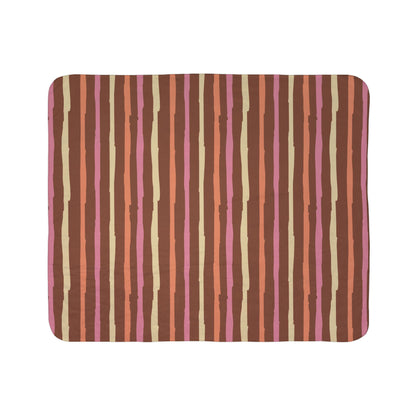 Autumn Fall Halloween Candy Corn Stripes - Cute and Fun - Pink and Orange - Sherpa Blanket