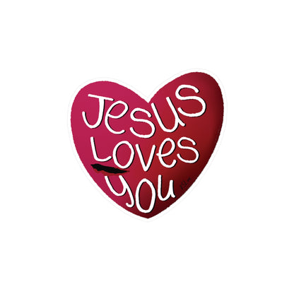Jesus Loves You Kiss-Cut Sticker — Faithfully Yours | KSL art