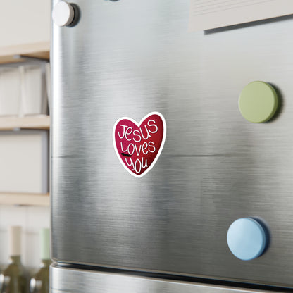 Jesus Loves You Kiss-Cut Sticker — Faithfully Yours | KSL art