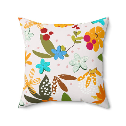 Autumn Feels Fall Florals and Twigs Spun Polyester Square Pillow