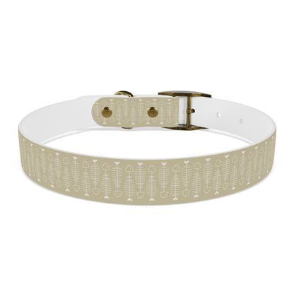 Fish Bone Pattern in Beige Custom Dog Collar