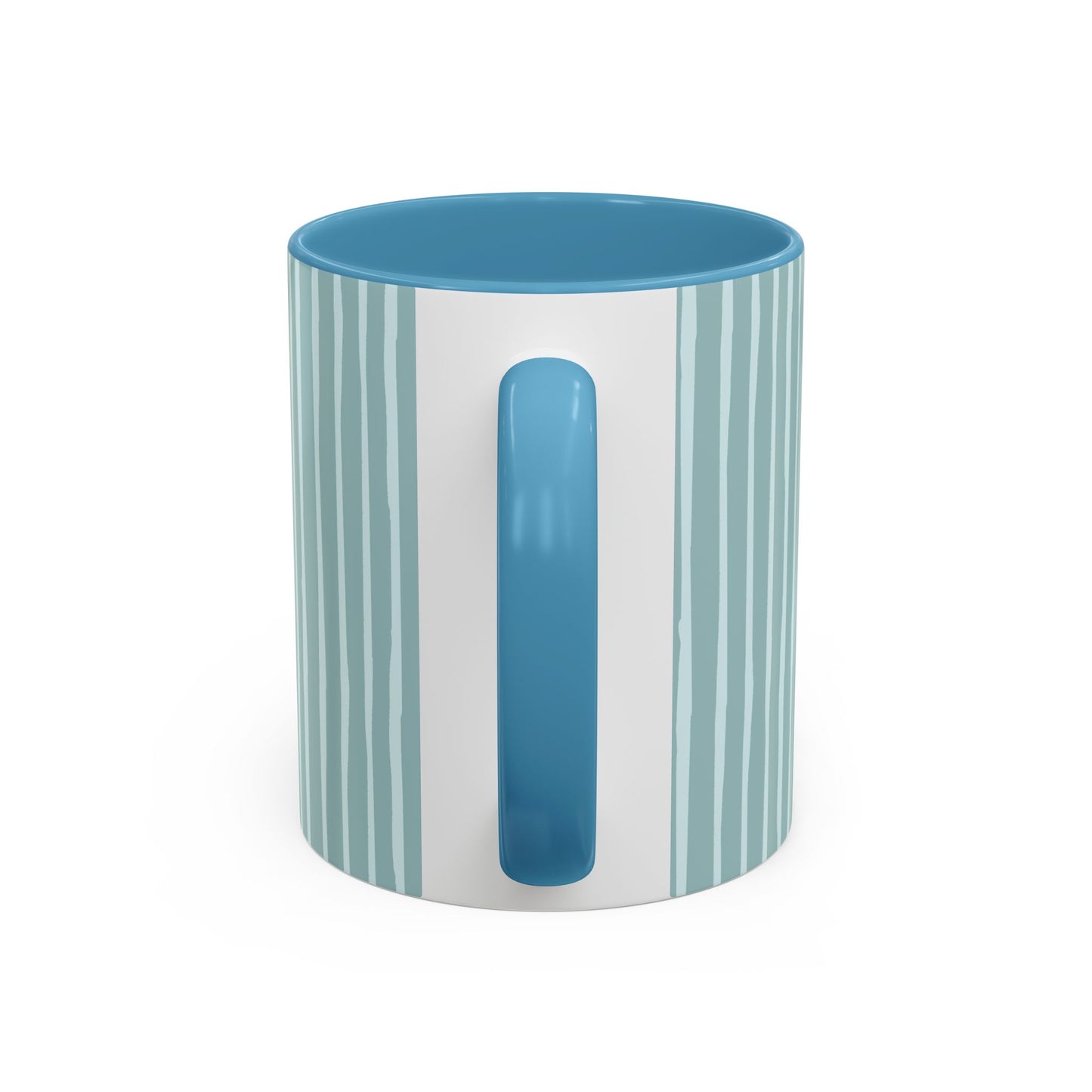 Pause Breathe Calm Down in Blue Candy Drip Stripes - Accent Coffee Mug (11, 15oz)