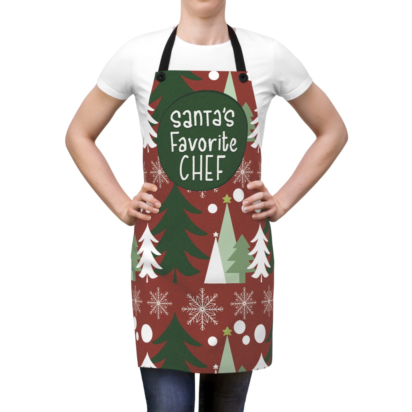 Christmas Trees Apron - Santa's Favorite Chef