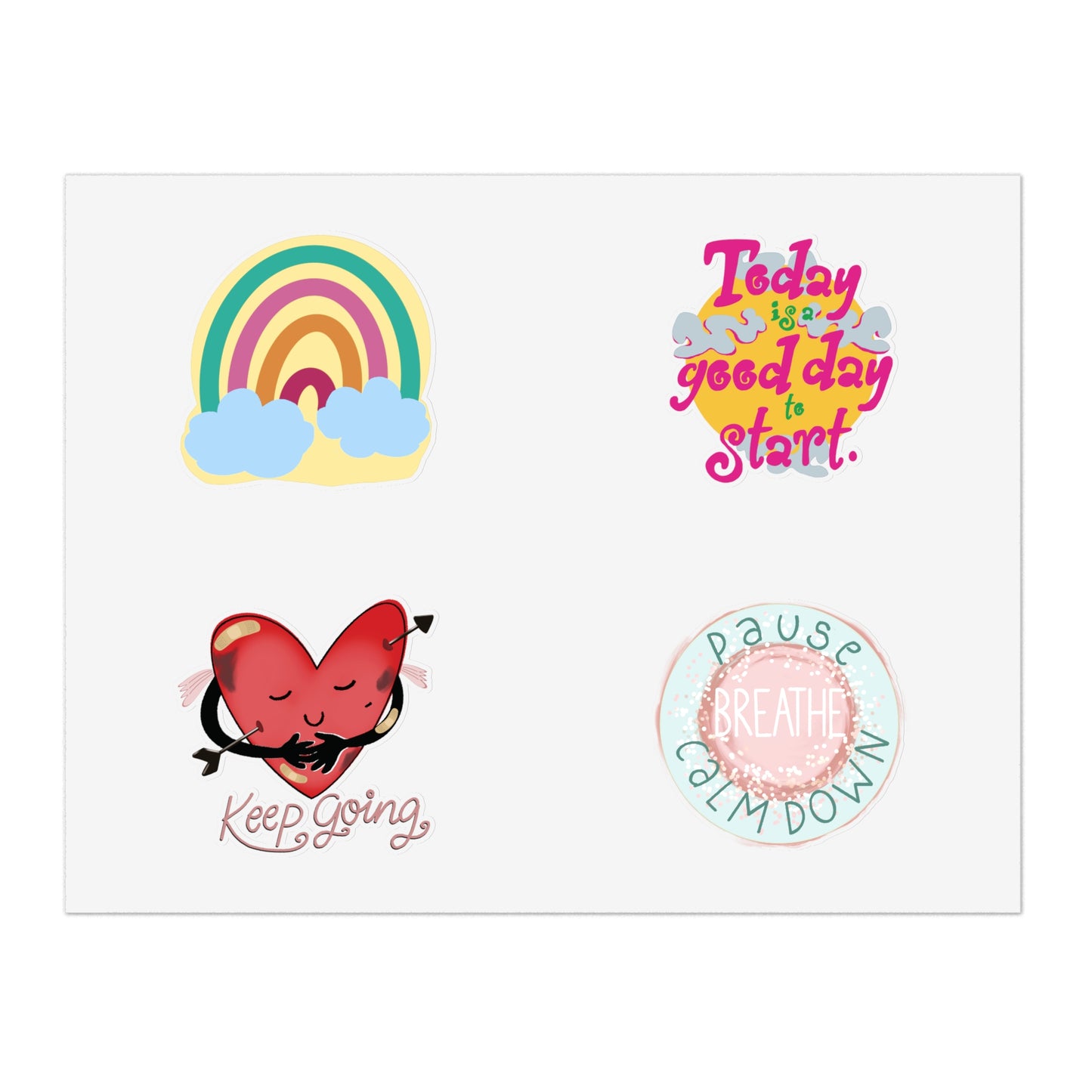 Sticker Bundle, Inspirational & Funny Stickers, 5pcs