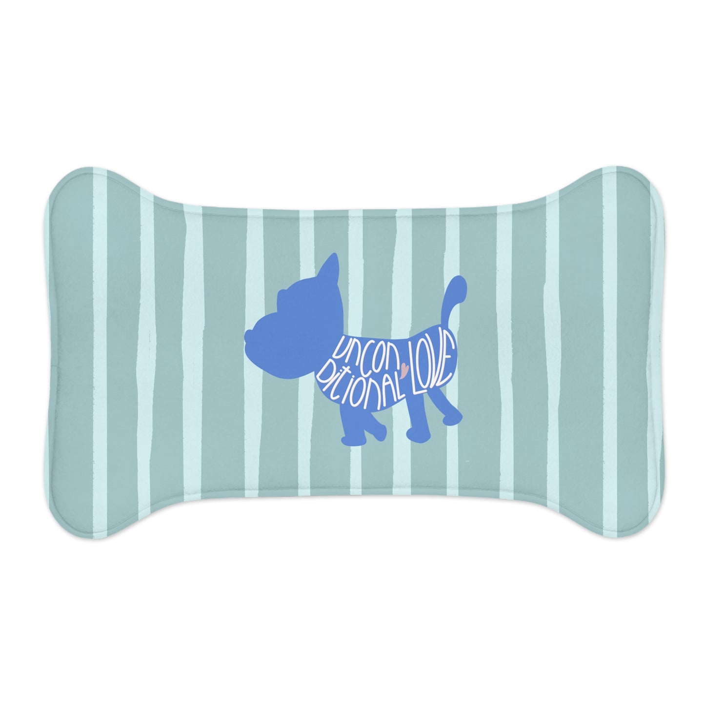 Unconditional Love Blue Stripes Dog Feeding Mats