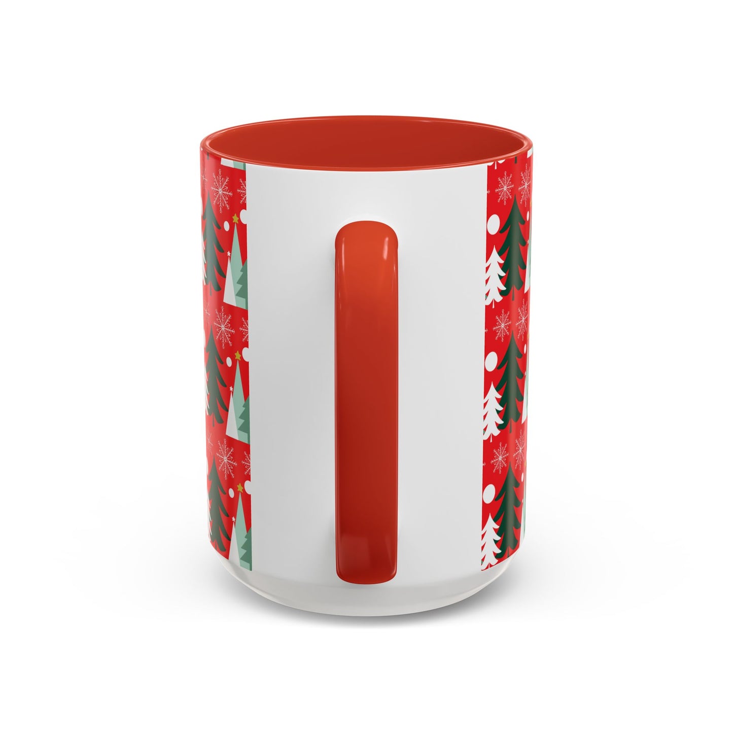 Christmas trees and snow falling Accent Coffee Mug (11, 15oz)