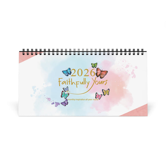 Colorful Butterfly Desktop Calendar | Inspirational Desk Decor, Yearly Planner, Office Gift, Mindfulness Reminder, 2026 Calendar