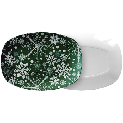 Green Snowflakes platter